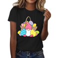 thumbnail image 1 of Outfmvch Chemises de Pâques pour Femmes, Chandails en Molleton à Col Rond pour Femmes, Chemises à Manches Courtes pour Femmes, Hauts de Sortie pour Femmes, T-Shirt à Manches Courtes à Col Rond Imprimé de Pâques à la Mode, T-Shirts Graphiques pour Femmes Noir S, 1 of 5