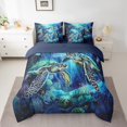thumbnail image 2 of Erosebridal Sea Turtle Bedding Sets Twin Size For Teens,Marine Wildlife Comforter Sets With Sheets,Underwater World Bedroom Decor,Reversible,Breathable,7Pcs, 2 of 5