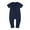 Navy, variant on Jumpsuits for Toddler Dressy Toddler Baby Boys Girls Cute Solid Color Short Sleeve Double Zipper Romper Jumpsuit New Casual Winter Jumpsuits Green 3-6 Months