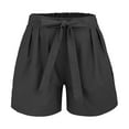 thumbnail image 5 of REALiKUN Women Summer Casual Shorts Bowknot Tie Waist Beach Vacation Shorts with Pockets, 5 of 7
