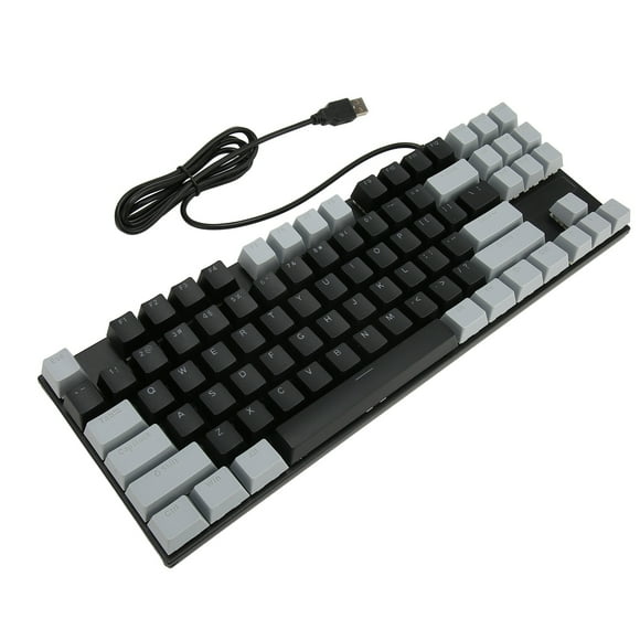 Computer Keyboard, Blue Switch Contrast Color Mechanical Keyboard ABS Keycap 87 Keys for PC Wired Black Red,Wired Black Gray