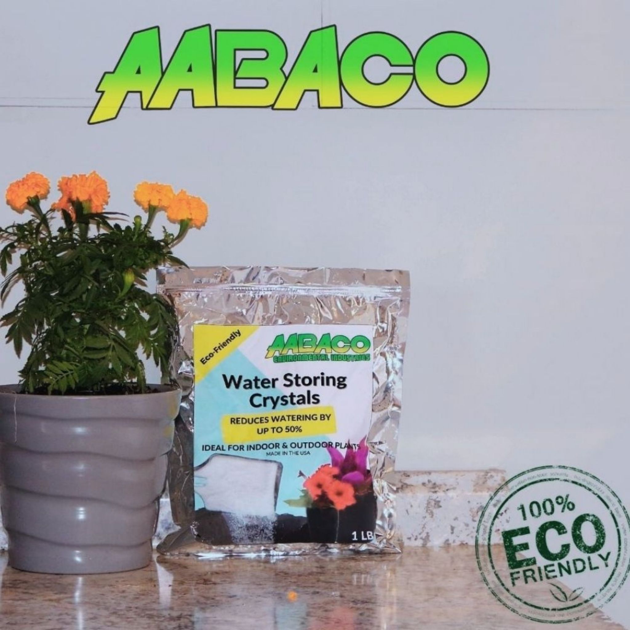 Water Storing Crystals - for Indoor & Outdoor Plants - Mix Crystals with Soil to Reduce The Amount of Watering Needed - Protect Against Heat - Watch Your Garden & Plant Grow (3LB)