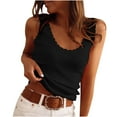 thumbnail image 2 of Htigea Women's Sleeveless Fitted Tank Top Form Fitting Scoop Neck Ribbed Knit Basic Cami Shirts Sale Black,2XL, 2 of 5