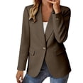 thumbnail image 4 of ClodeEU Women's Notched Lapel Open Front Lightweight Blazer,Casual Loose Office Suit Jacket Coffee,Women's Plus XXL, 4 of 7