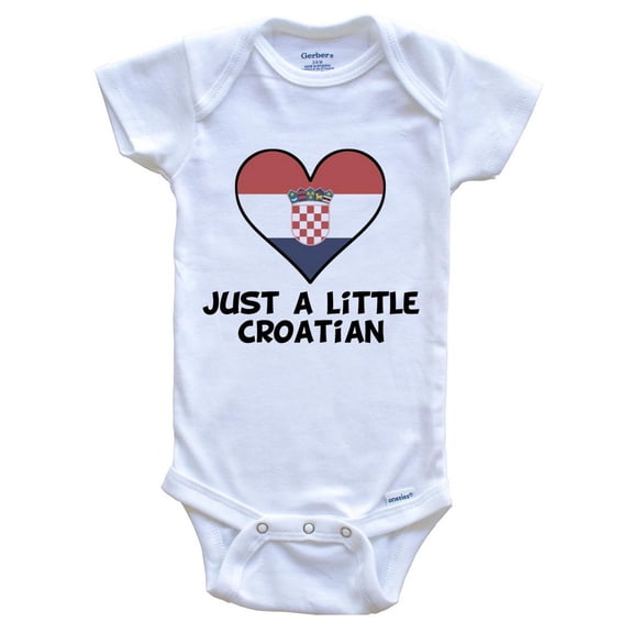 Just A Little Croatian Baby Bodysuit - Funny Croatia Flag Baby Bodysuit, 0-3 Months White