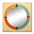 thumbnail image 2 of Designart "Vintage Compass Design With Midcentury Abstract Geometry" Modern Midcentury Square Mirror For Wall Decor - Large Blue Square Printed Wall Mirror Art - Square Mid-Century Wall Mirror, 2 of 5