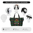 thumbnail image 5 of Rocae Roosters and Flowers for Travel Shoulder Bag Top Handle Handbag with Yoga Mat Buckle for Gym, Work, Travel, 5 of 7