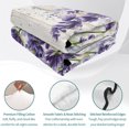 thumbnail image 4 of King Quilt Set 96''x106'', Purple Lavender Lightweight Bedspread Coverlet Set with 2 Pillow Shams, Summer Watercolor Dragonfly Wooden Grain Breathable All Season Quilt Bedding for Bedroom/Guest Room, 4 of 9