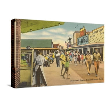 Art.com Boardwalk, Carolina Beach, North Carolina Stretched Canvas Print Wall Art, 24" x 16"
