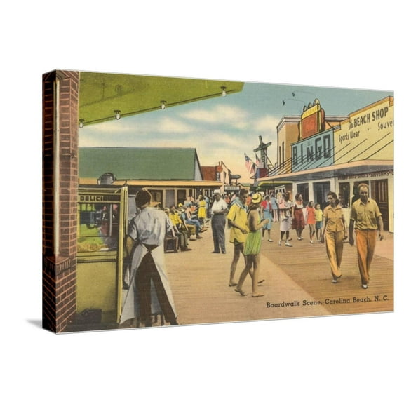Art.com Boardwalk, Carolina Beach, North Carolina Stretched Canvas Print Wall Art, 24" x 16"