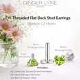 thumbnail image 3 of Small Heart CZ Solitaire Flat Back Stud Earrings Body Piercings by Ginger Lyne 2 Sets Post 6mm 8mm Included, 3 of 7