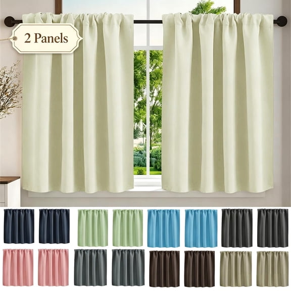 Qocolcyl Blackout Curtains for Living Room, 1 Panel Polyester Thermal Insulated Soundproof Window Drapes, Room Darkening Privacy Curtain, Machine Washable Treatments for Bedroom Office, 55" W x 86.6"
