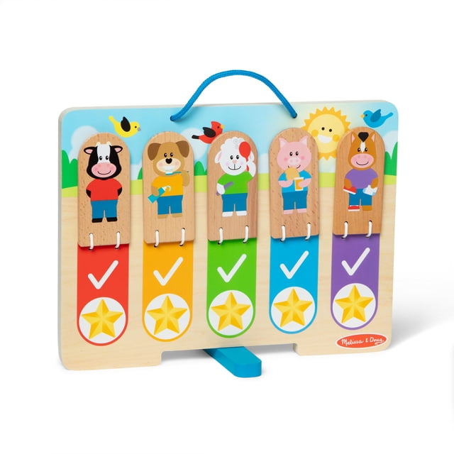 Tabla de rutinas de madera de Melissa y Doug My Daily 3+ Years