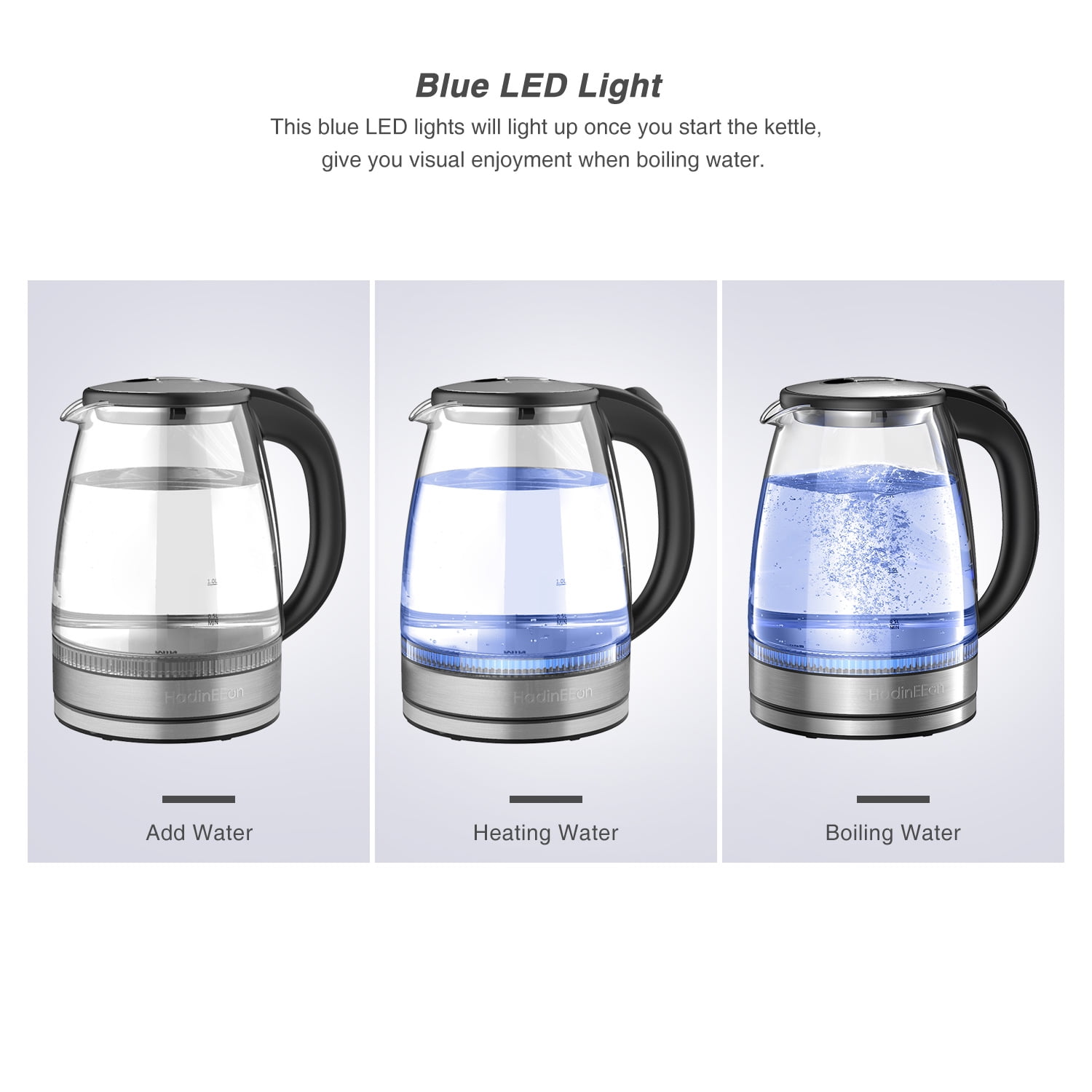 Blue Light Electric Kettle High Borosilicate Glass Fast - Temu