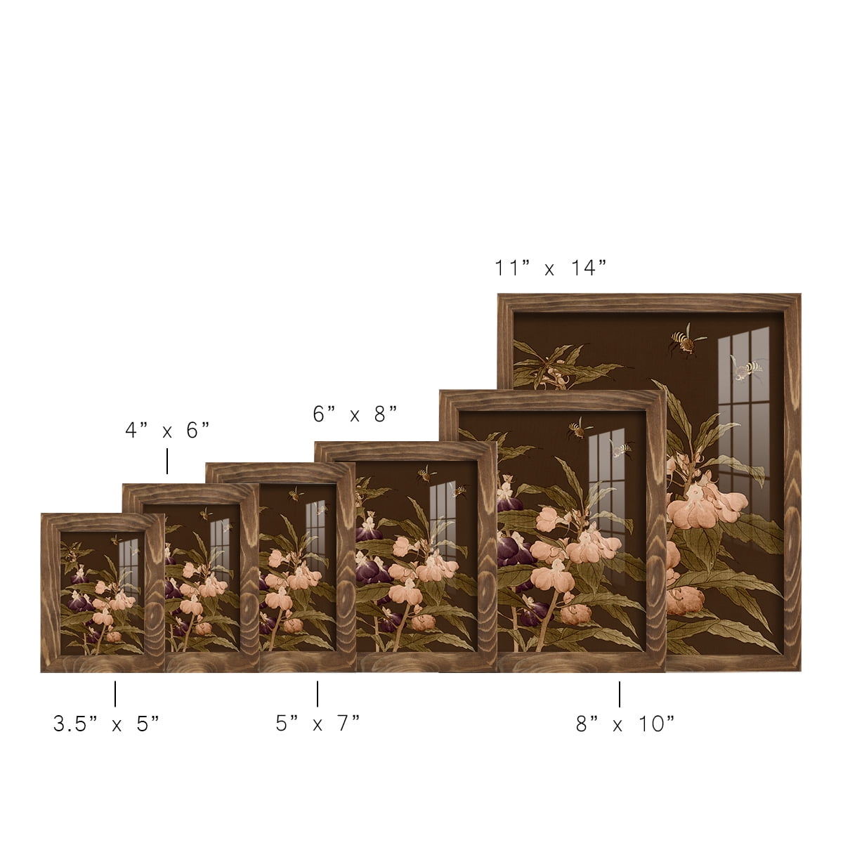 Asian Brocade IV - Framed Print w/glass - Walnut