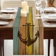 thumbnail image 3 of Table Runners 72 Inches Long Dress Scarves, Nautical Anchor Farmhouse Kitchen Table Runner, Coffee Tablerunners, Farmhouse Vintage Old Wooden Grain 14x72 Inch, 3 of 9