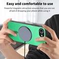 thumbnail image 6 of for iPhone 16e Magnetic Case, Luxury PU Leather Skin-Feel Back Protective Phone Cover Compatible with Mag-Safe Support Car Mount Holder for iPhone 16e, Green, 6 of 8