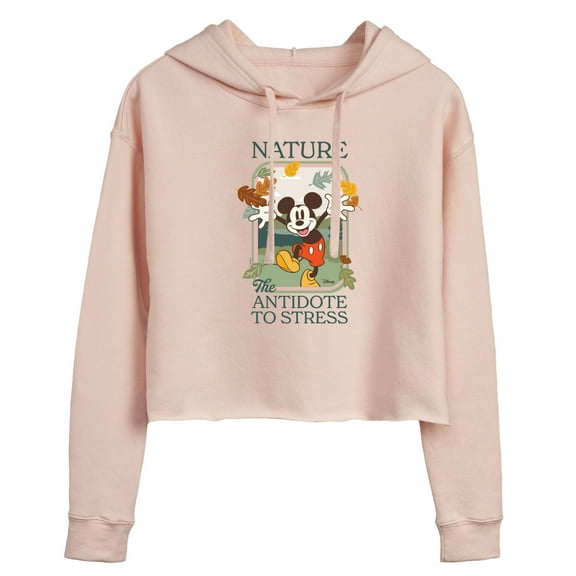 Disney Standard - Nature The Antidote To Stress - Juniors Cropped Pullover Hoodie