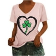 thumbnail image 3 of lcziwo Sales Today, St Patrick's Day Cotton Shirt for Women Fashion Letter Graphic Tee Tops Loose Casual U Neck Short Sleeve Tshirts Summer Athletic Blouses Pink M, 3 of 5