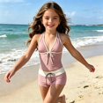 thumbnail image 2 of mgoYE Girls Y2k Vintage 2 Pieces Bikini Set Halter Tankini Top with Shorts Beach Swimsuit Vacation Outfit, 2 of 6