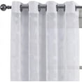 thumbnail image 4 of sheetsnthings Embroidered Brook 108-Inch Wide x 96-Inch Long, Set of 2 Grommet Top Sheer Window Curtains, White, 4 of 5