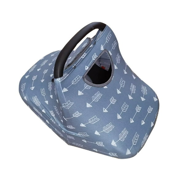 DODO NICI Car Seat Cover Baby, nursing cover, stretchy, Gray Arrows, self-contained Pouch, 1 Pack
