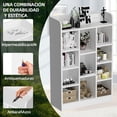 thumbnail image 4 of Librero Organizador de 8 Cubos Estante Minimalista de Madera para Libros y Organizar Mueble 120 * 30 * 60cm de Grande Librería de Pared con Estantería para Sala Oficina Dormitorio, 4 of 7