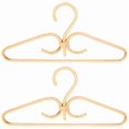 thumbnail image 1 of 2Pcs Rattan Clothes Hanger Natural Rattan Hand-Woven 3 Hook Hanger for Home Wardrobe Clothing Store, 1 of 5