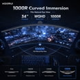 thumbnail image 6 of KOORUI 34'' UWQHD Curved Gaming Monitor, 180Hz Ultrawide Monitor, 3440×1440p 1ms(MPRT) HDR400, 6 of 12