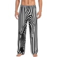 thumbnail image 1 of Balery Optical Zebra Illusion Pantalones de pijama para hombre, pijama ultraligero, pantalón de descanso-Small, 1 of 6