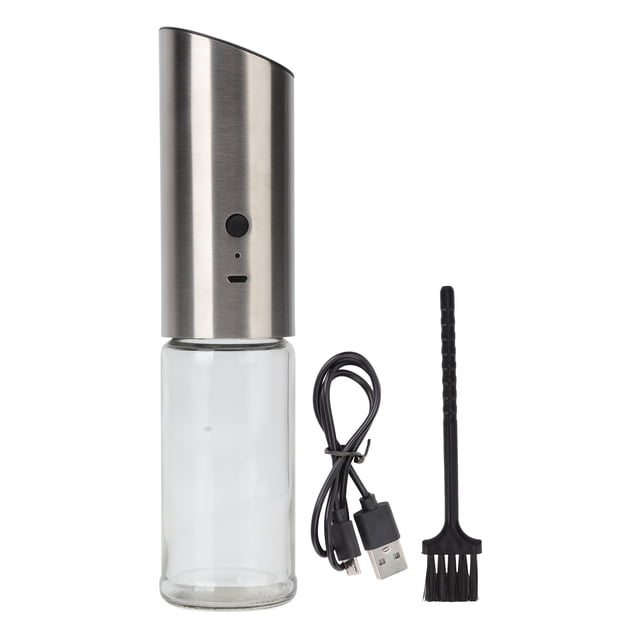 Electric Pepper Grinder Stainless Steel Portable 2H USB Charging Regulable Grinding Size Automatic Pepper Grinder