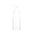 thumbnail image 4 of Plus Size Dresses, Women Casual Holiday Style Hollow Out Long Dress Solid Color Loose Sleeveless-Neck Camisole Dress(White,XXL), 4 of 4
