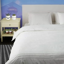 BedDecor 600 Thread Count Moroccan Streak 3 Piece Solid (White, King/California-King) 100% Egyptian Cotton Base Duvet Cover Set