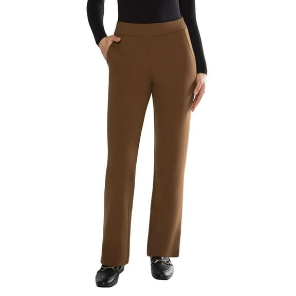 Matty M Women's Pull On Straight Leg Office Pants (US, Alpha, Small, Regular, Regular, Tobacco)