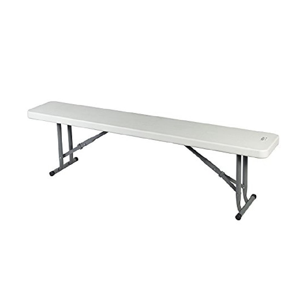Photo 1 of Folding Bench 3 Foot Plastic White Resin Lightweight Indoor Outdoor Portable Picnic Party Barbecue Camping Bench Waterproof Scratch Resistant Sturdy Endures Rain And Shine by Ontario Furniture