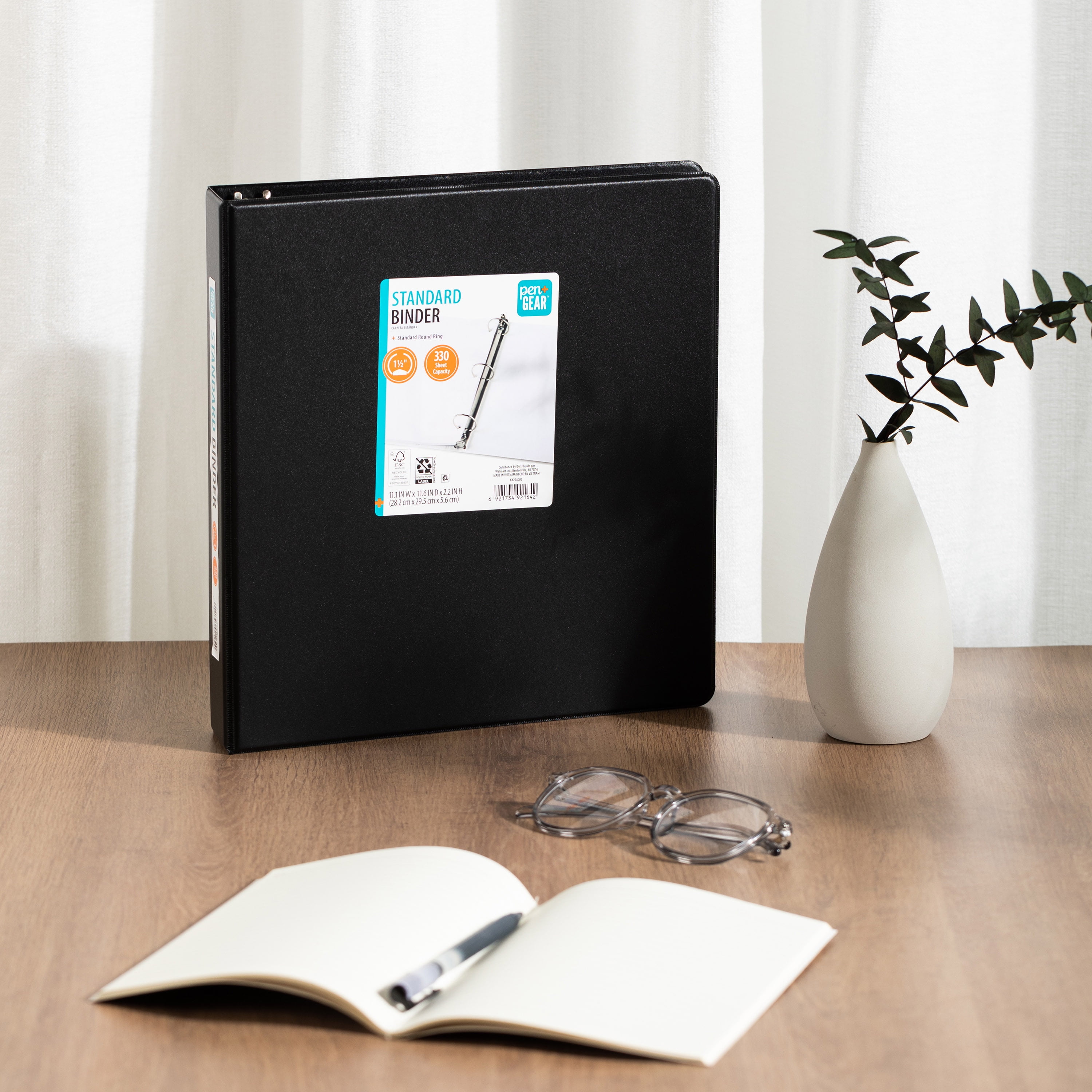 Pen+Gear 3-Ring O-Ring Binder Economy 1.5 Inch Black 1 Count