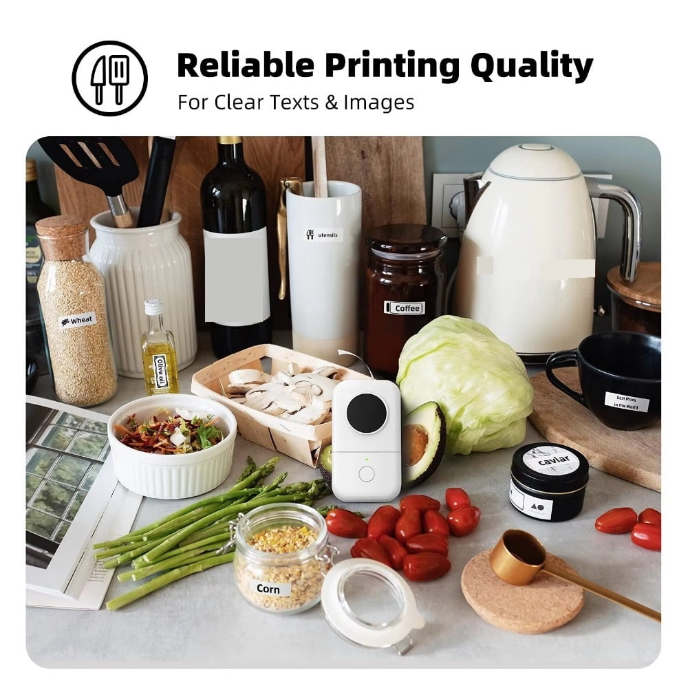 Portable Handheld Wireless Label Maker Printer Smartphone Thermal Small Rechargeable ,Fast-Drying Ink with Crisp Output