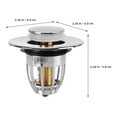 thumbnail image 2 of Bathroom Sink Stopper, Upgraded Brass Core Push Type Sink Stopper, Anti Clogging Drain Filter, Chrome, 2 of 10