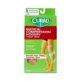 thumbnail image 2 of CURAD Thigh-High Compression Hosiery with 20-30 mmHg, Tan, Size B, 1 Pair, 2 of 5