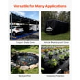 thumbnail image 3 of 78.7" x 157.5" Duty Tarpaulin - Waterproof Sunproof Reinforced, Durable Water Resistant, Black - JASKFLY, 3 of 11
