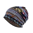 thumbnail image 1 of Transemion Bonnet Décontracté Hijab Musulman Imprimé Floral Turban Coloré Protection des Oreilles Ajustable Bonnet de Nuit pour Femmes Bleu Floral 1Set, 1 of 6