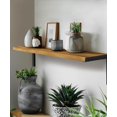 thumbnail image 2 of Estantes de madera para pared, estante flotante rústico de 24 pulgadas con soportes en L para dormitorio, sala de estar, cocina, estantería de almacenamiento montada en la pared, decoración del hogar, 2 of 8