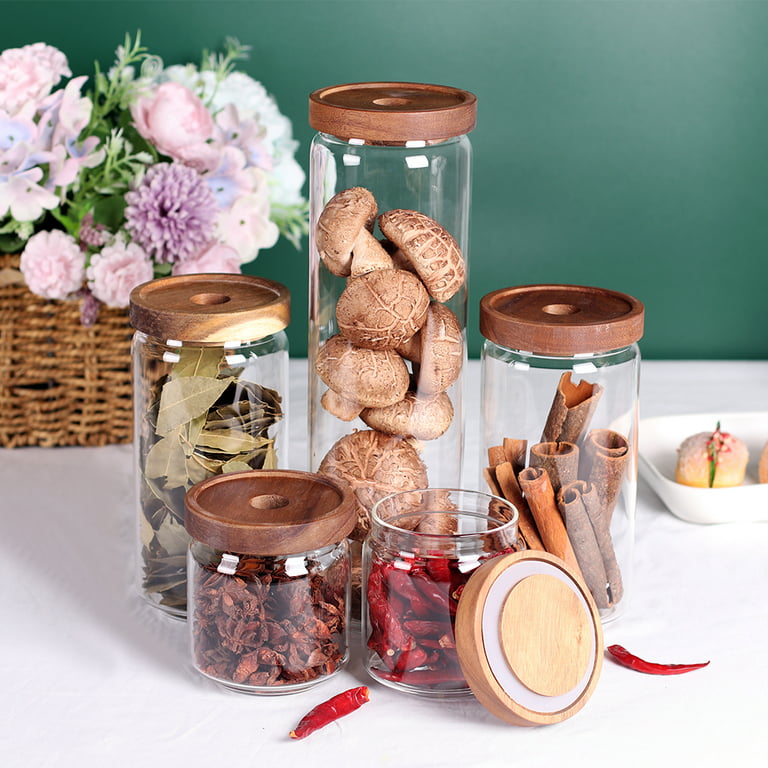 High-quality Glass Jar With Wooden Lid - Perfect For Kitchen, Bathroom, And  Refrigerator Storage - Ideal For Candy, Snacks, And More - Temu
