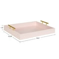 thumbnail image 4 of Kate and Laurel Lipton Decorative Modern Tray, 16.5 x 12.25, Pink, Glossy Pink Serving Tray with Polished Gold Handles for Hosting, Home Decor, and Storage, 4 of 6
