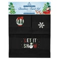 thumbnail image 6 of DAN RIVER 100% Cotton Christmas Towel 3 Piece Set, Embroidered "LET IT SNOW" - Black | 1 Bath Towels, 1 Hand Towels & 1 Face Towels | Quick Dry, Soft & Absorbent Multipurpose Decorative Towel Set, 6 of 7