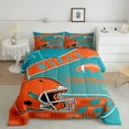 thumbnail image 2 of Manfei American Football City Full Size Comforter Sets,Miami Bedding Comforter Set,Orange Rugby Helmet Bedding Sets For Boys,Lightweight Room Decoration Reversible,3-Piece, 2 of 8