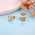 thumbnail image 2 of Butterfly Initial Earrings for Women 14K Gold Plated S925 Sterling Silver Stud Earrings for Women, 2 of 6