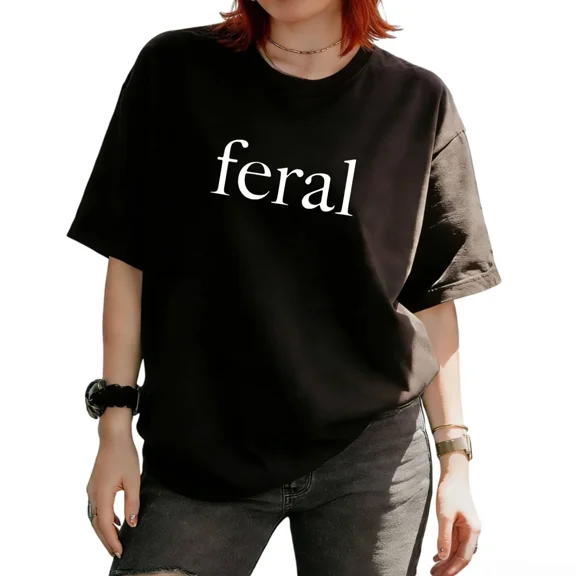 Cozymy Women's Elegant Feral Bold Serif Single Phrase Graphic Short Sleeve T-Shirt Basic Relaxed Fit Casual Tees Tops