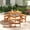 Yellow, variant on Costway 6-Person Round Picnic Table Set with 3 Built-in Benches 2" Umbrella Hole, Brown