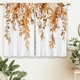 thumbnail image 6 of Eucalyptus Orange Leaves Kitchen Curtains Botanical Floral Plant Small Short Cafe Window Curtains Flower Rod Pocket Bathroom Window Drapes Treatment Tier Curtains 2 Panels (26x36 Inch), 6 of 6
